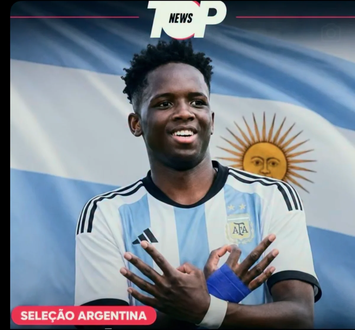 Kiki Ramos com a camisa da Seleção Argentina